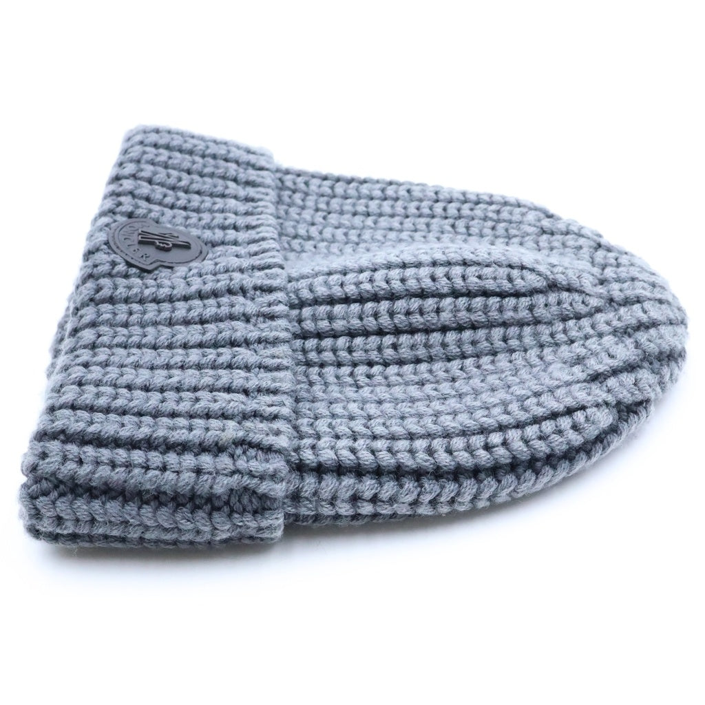 MONCLER(モンクレール) 17AW BERRETTO ロゴパッチ ウールニットキャップ ビーニー 帽子 グレー C20910023000