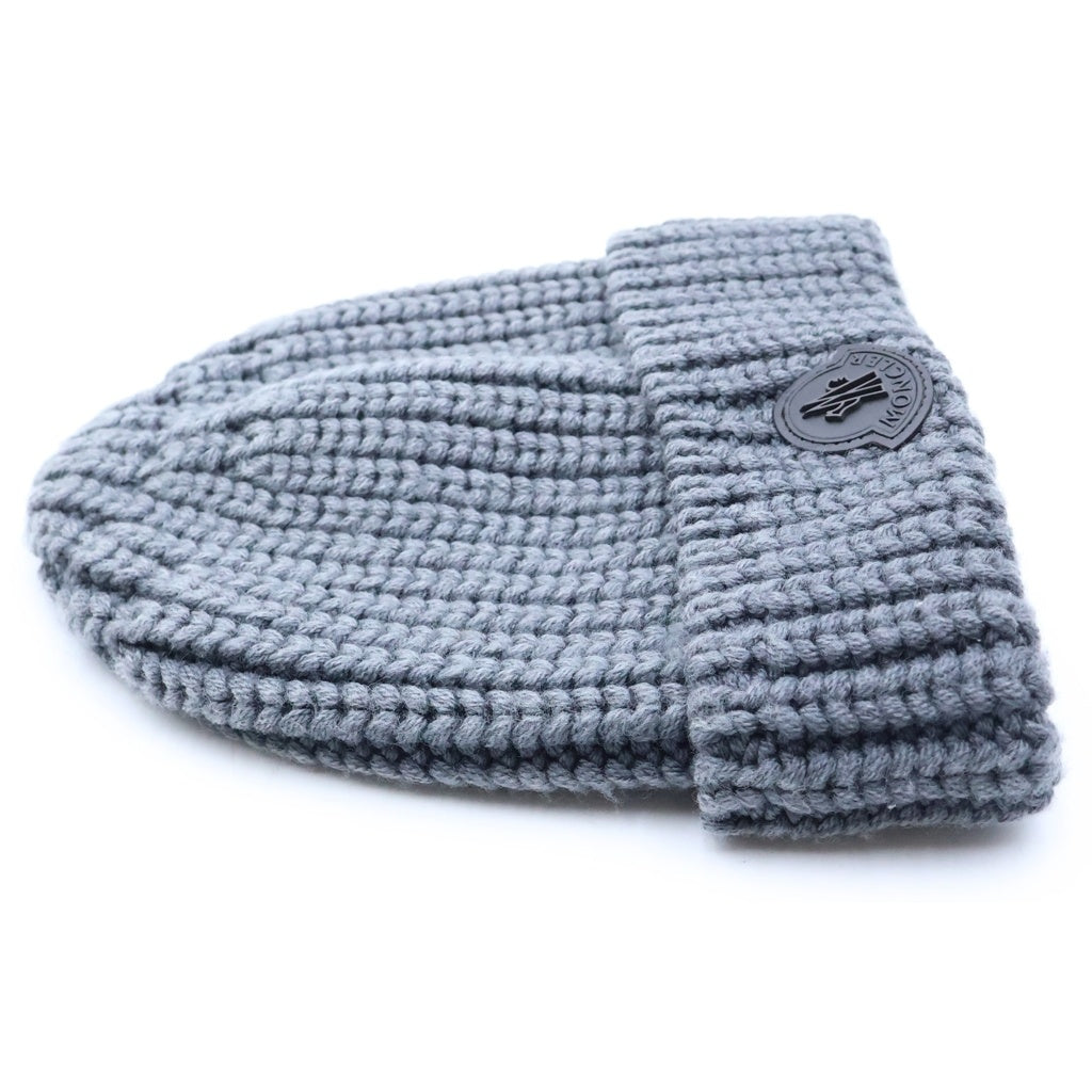 MONCLER(モンクレール) 17AW BERRETTO ロゴパッチ ウールニットキャップ ビーニー 帽子 グレー C20910023000