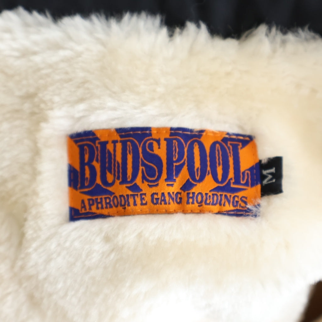 BUDSPOOL(バッズプール) APRHODITE GANG アフロディーテギャング ロゴプリント 内ボアコーチジャケット ブラック