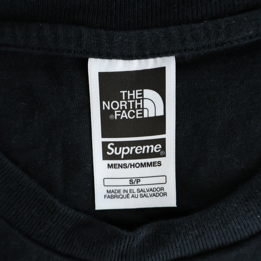 SUPREME(シュプリーム) 23SS ×THE NORTH FACE Printed Pocket Tee ザノースフェイス 胸ロゴプリント ポケットTシャツ 半袖クルーネックカットソー ブラック NT02309I