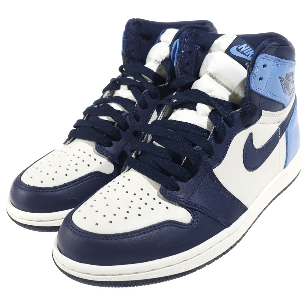 NIKE(ナイキ) AIR JORDAN 1 RETRO HIGH OG OBSIDIAN UNIVERSITY BLUE エアジョーダン1 レトロ オブシディアン ハイカットスニーカー ホワイト/ブルー US7.5/25.5cm 555088-140