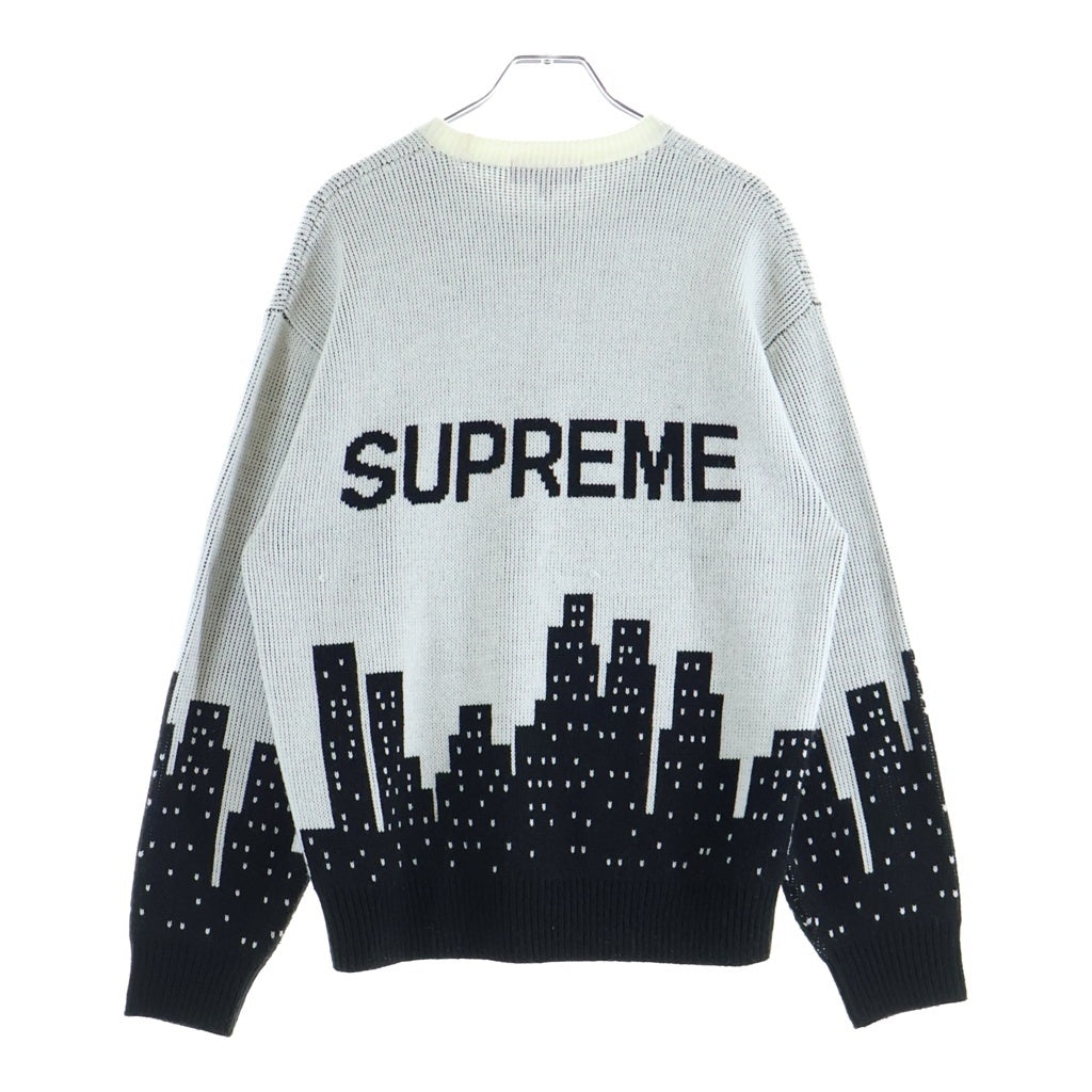 SUPREME(シュプリーム) 20SS New York Sweater ニューヨーク クルーネックニットセーター ブラック/ホワイト