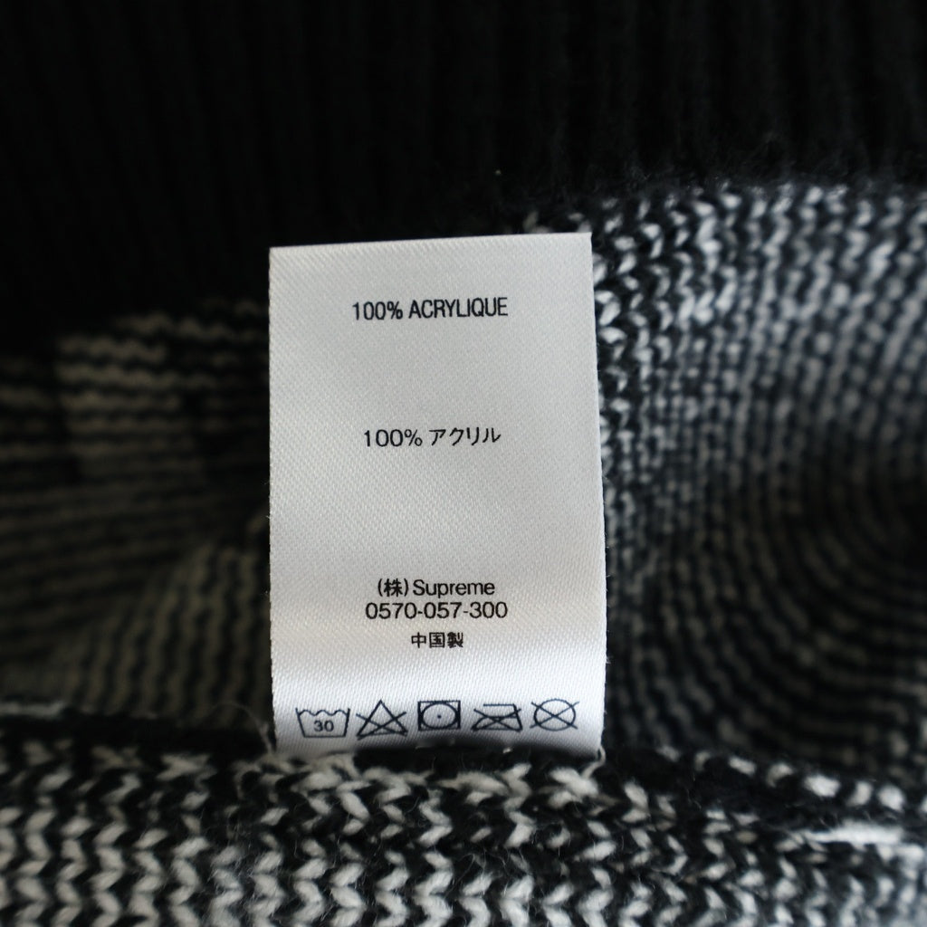 SUPREME(シュプリーム) 20SS New York Sweater ニューヨーク クルーネックニットセーター ブラック/ホワイト