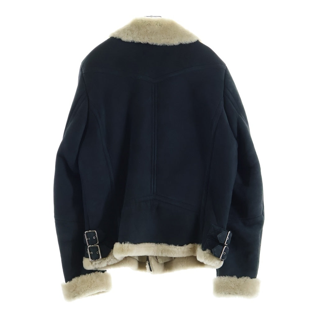 DIESEL(ディーゼル) ラムスキンレザー ムートン ダブルライダースジャケット ブルゾン ブラック