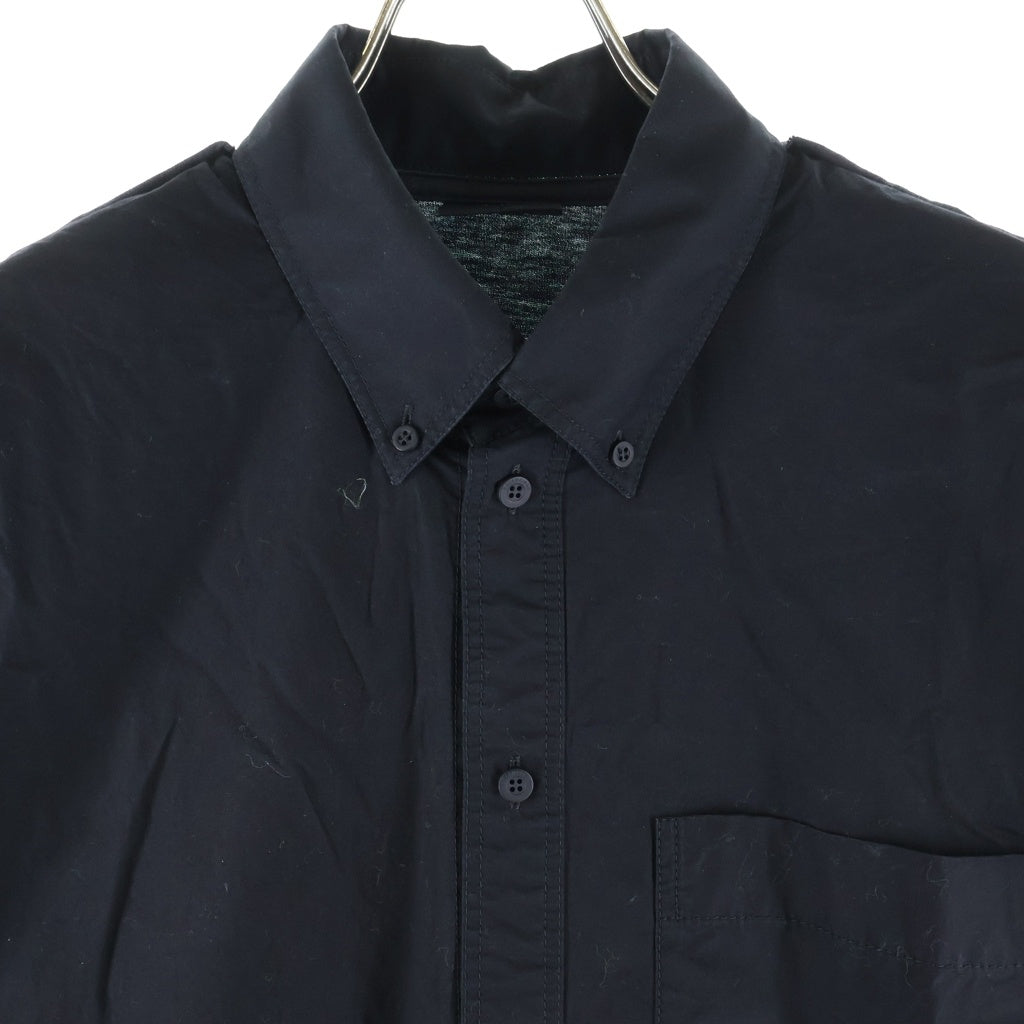 BALENCIAGA(バレンシアガ) 24AW メタルBBロゴ ハイブリッド コットンポプリン半袖シャツ ブラック 790862