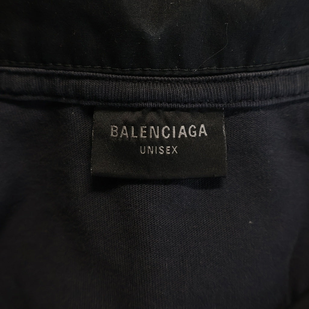 BALENCIAGA(バレンシアガ) 24AW メタルBBロゴ ハイブリッド コットンポプリン半袖シャツ ブラック 790862