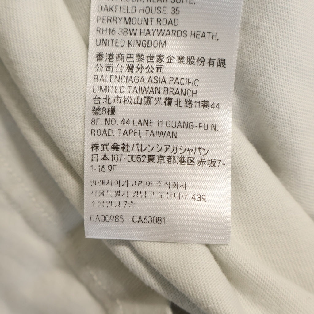 BALENCIAGA(バレンシアガ) I LOVE PARISプリント オーバーサイズ クルーネック半袖Tシャツ カットソー ホワイト 787349
