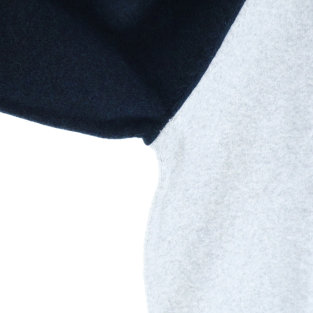 WTAPS(ダブルタップス) 26AW IAN SWEATER / NYCO ラグランスウェットトレーナー グレー/ネイビー 262FZDT-KNM02