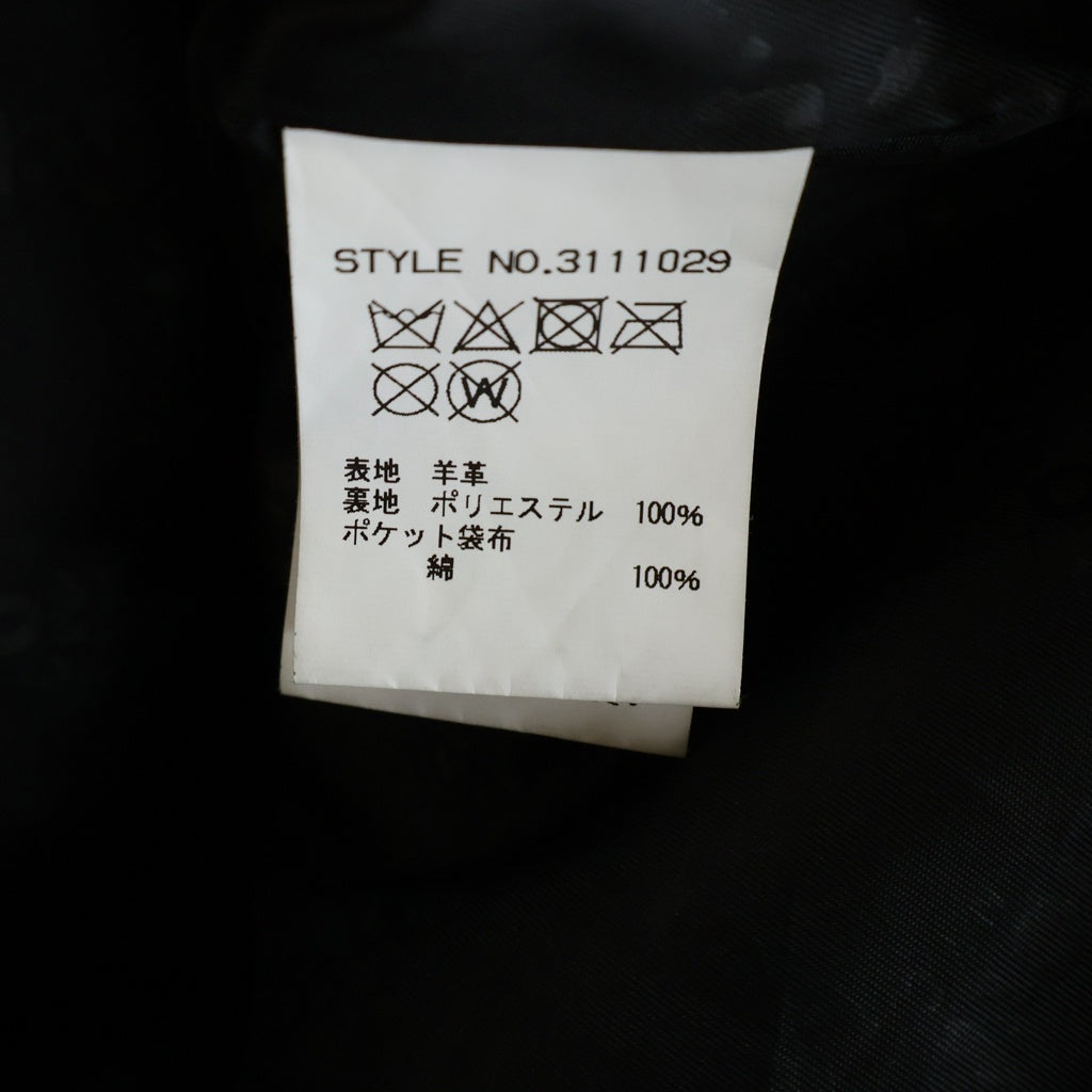 SCHOTT(ショット) LAMB LEATHER SHIRT ロゴ刺繍 ラムレザーシャツジャケット ブラック 3111029