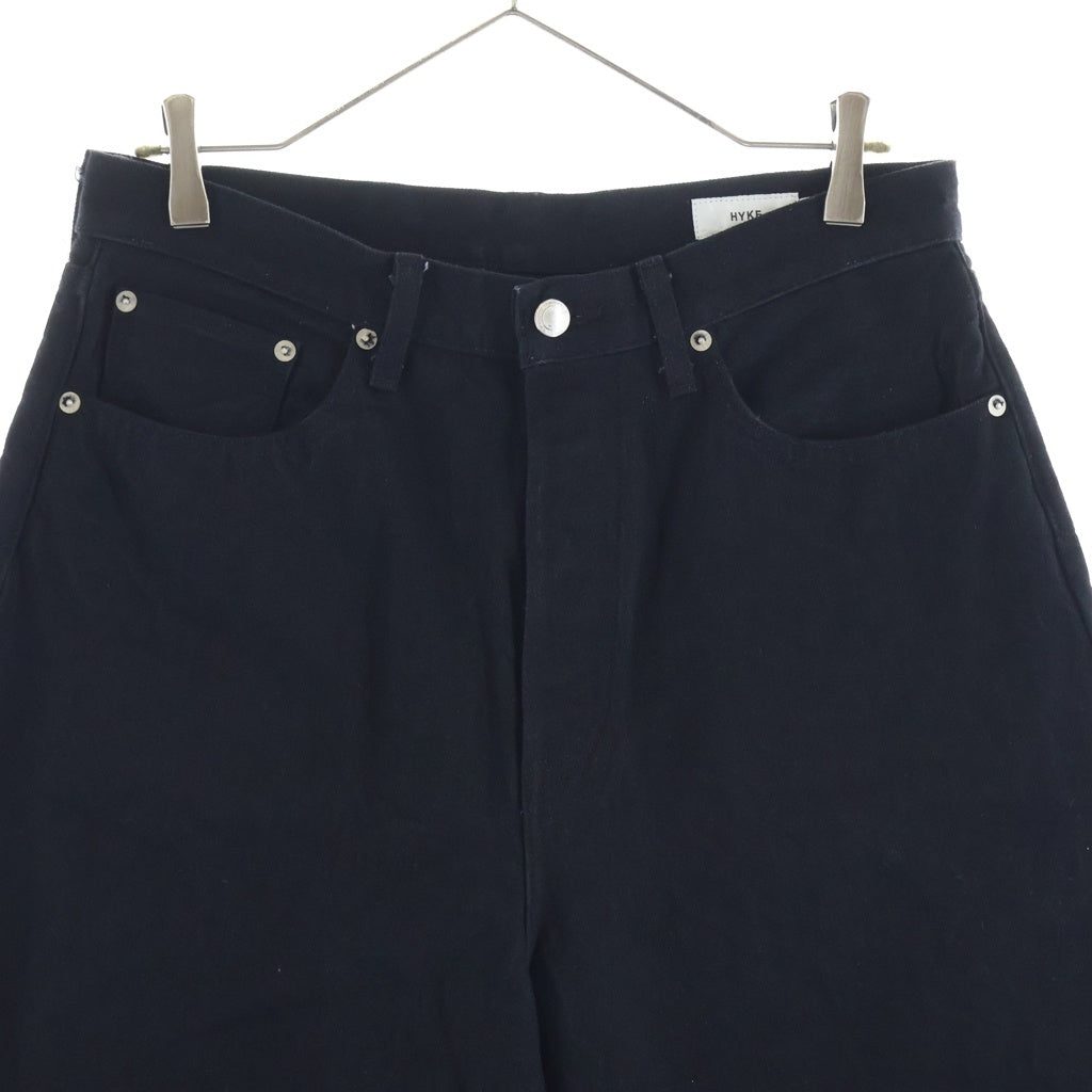 HYKE(ハイク) 26SS TWILL SHORTS ボタンフライ ツイルデニムショーツ ハーフパンツ レディース ブラック 13385