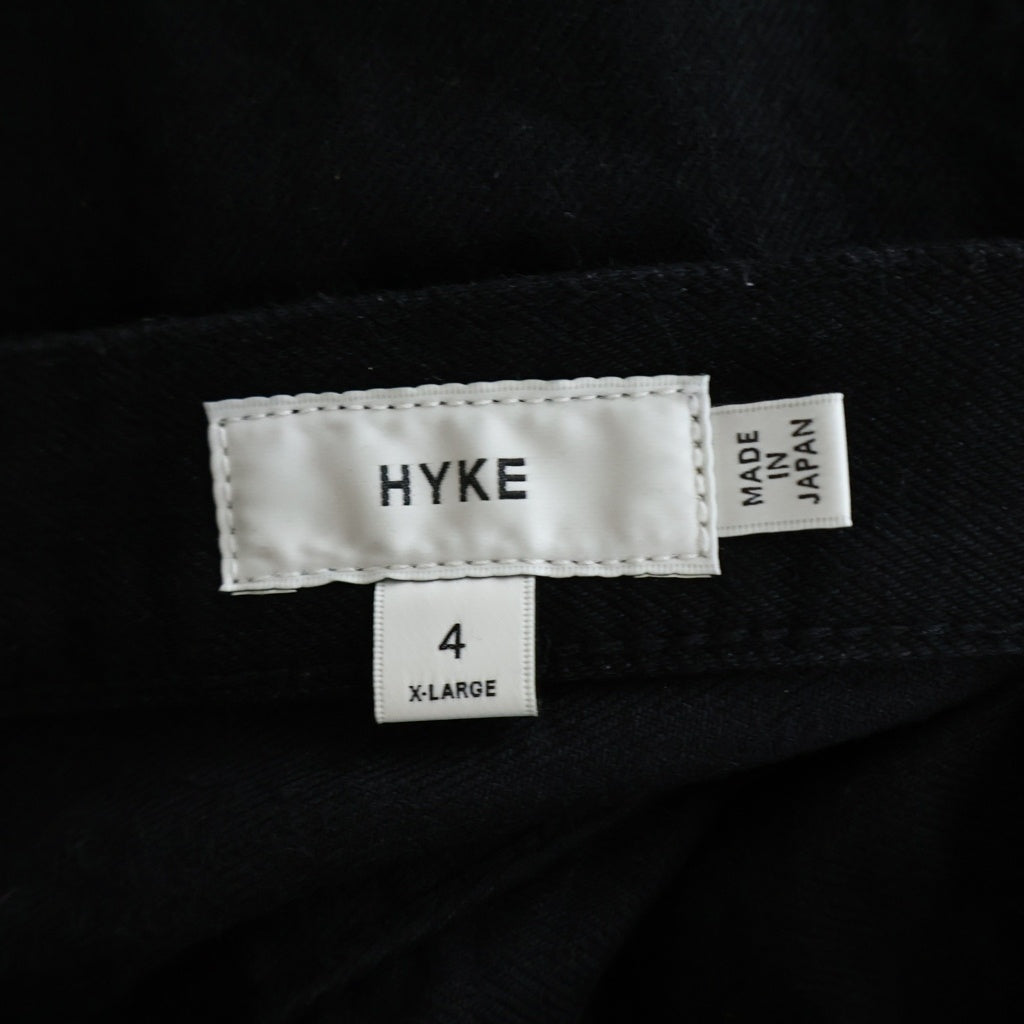 HYKE(ハイク) 26SS TWILL SHORTS ボタンフライ ツイルデニムショーツ ハーフパンツ レディース ブラック 13385