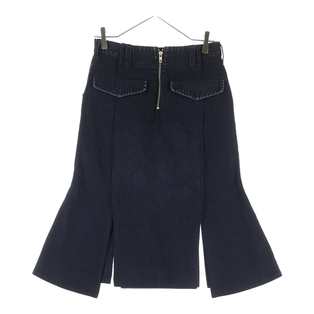 Sacai(サカイ) 24AW Denim Skirt スリットデザイン デニムスカート レディース ブラック 24-07355