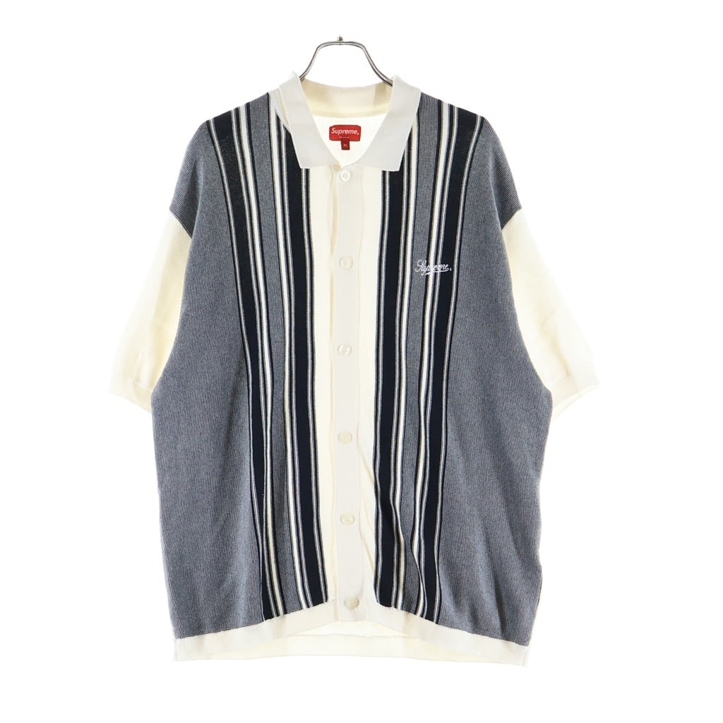 SUPREME(シュプリーム) 22SS Stripe Button Up Polo ストライプ ボタンアップ ニット半袖ポロシャツ アイボリー