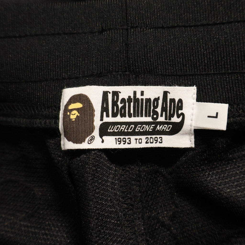A BATHING APE(アベイシングエイプ) LINE CAMO JACQUARD METAL LOGO RELAXED FIT TRACK SWEAT PANTS ライン カモ メタルロゴ トラックパンツ ブラック 001PTL801317M