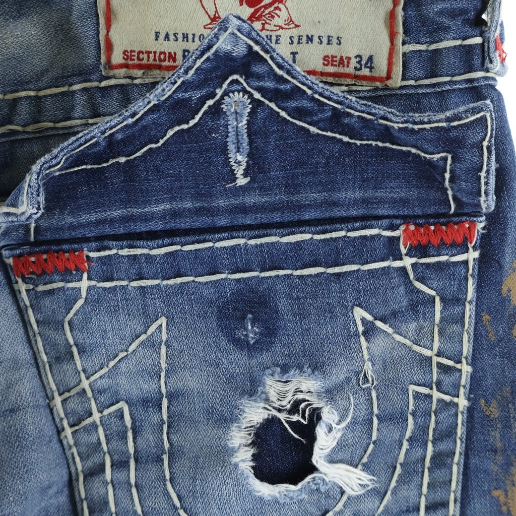 TRUE RELIGION(トゥルーレリジョン) RICKY SUPER T STRAIGHT USA製 リッキー スーパーT ストレート デニムパンツ インディゴ M24859P90