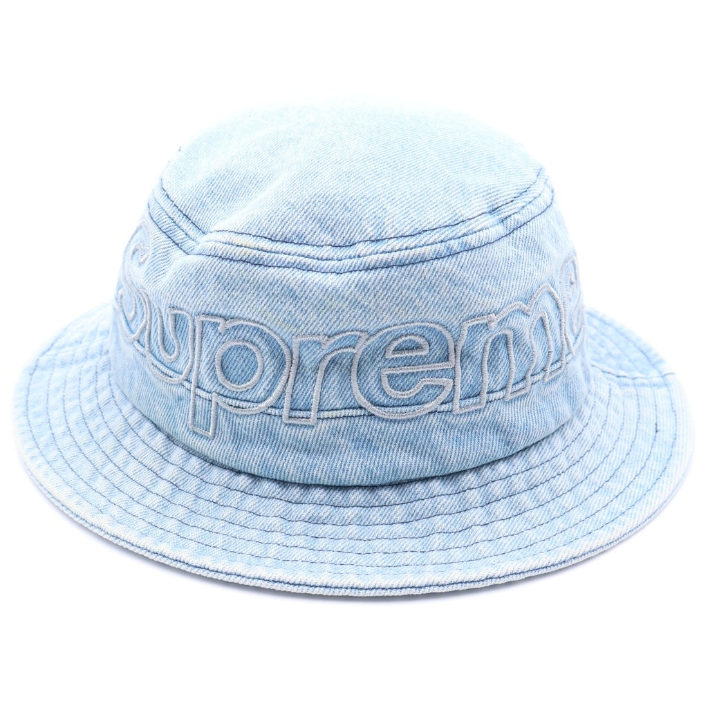 SUPREME(シュプリーム) 23SS Outline Crusher アウトラインクラッシャー ロゴエンブロイダリー デニムバケットハット 帽子 インディゴ