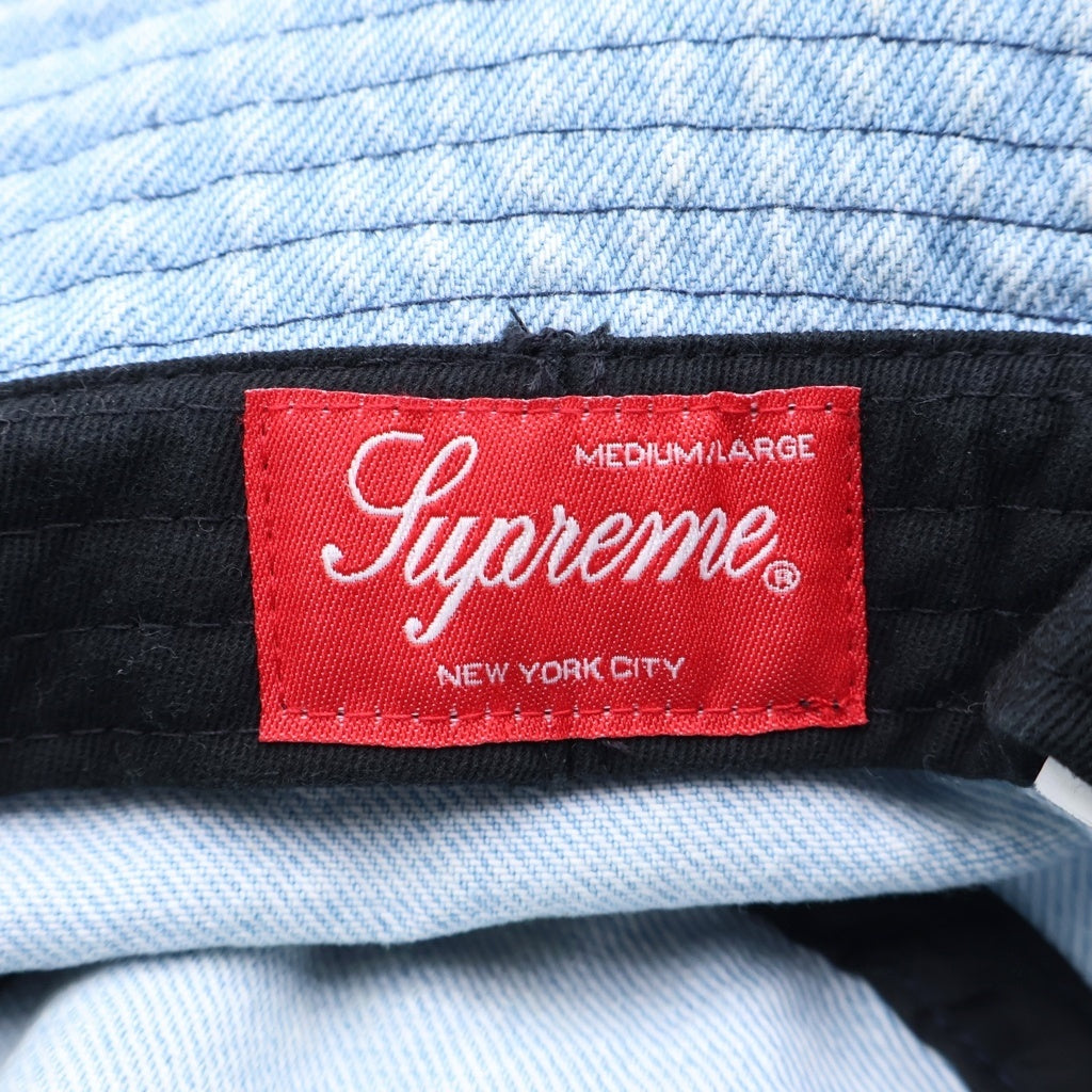 SUPREME(シュプリーム) 23SS Outline Crusher アウトラインクラッシャー ロゴエンブロイダリー デニムバケットハット 帽子 インディゴ