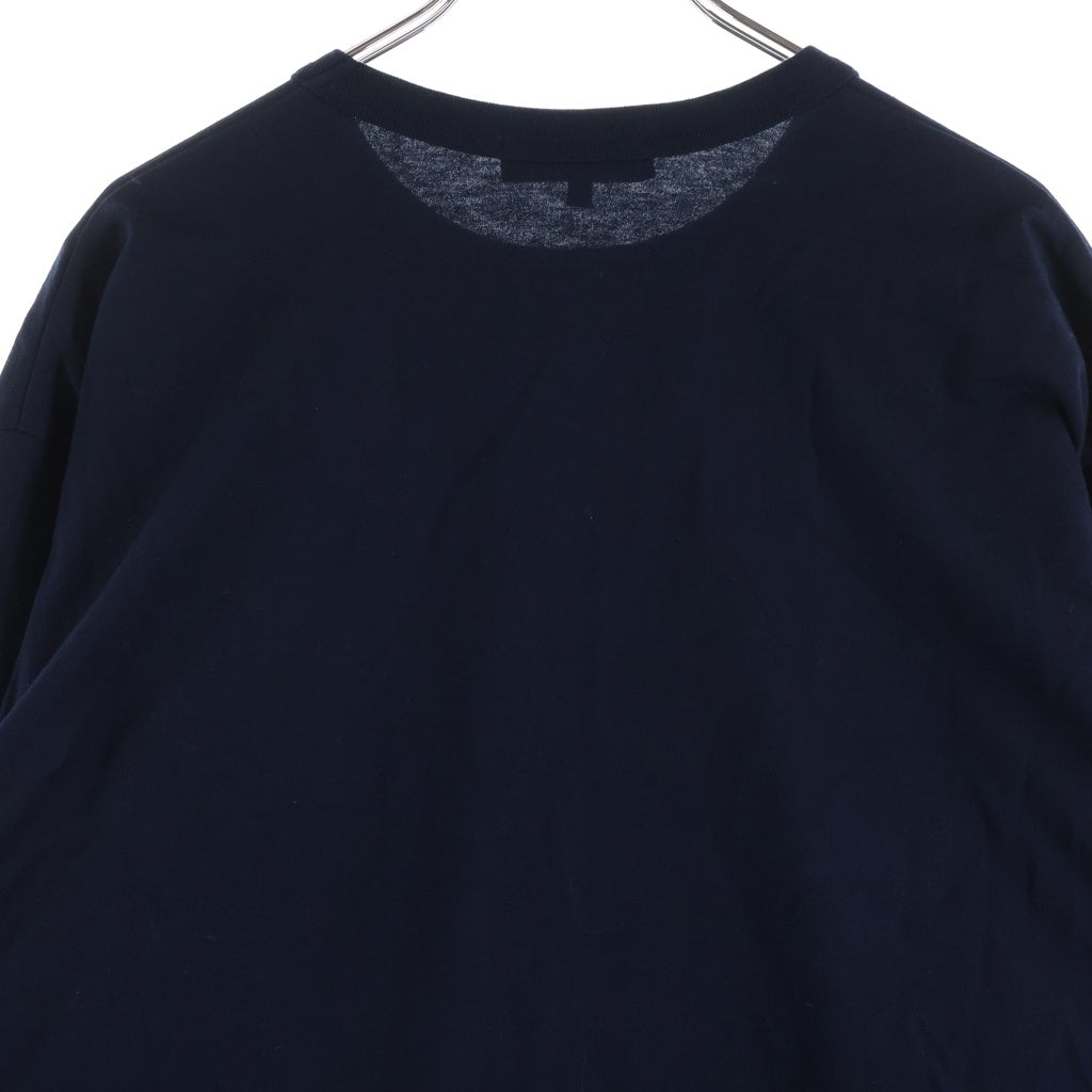 COMME des GARCONS HOMME(コムデギャルソンオム) AD2025 コットン天竺をボディ ロングスリーブカットソー 1ポケット 長袖Tシャツ ネイビー HQ-T102