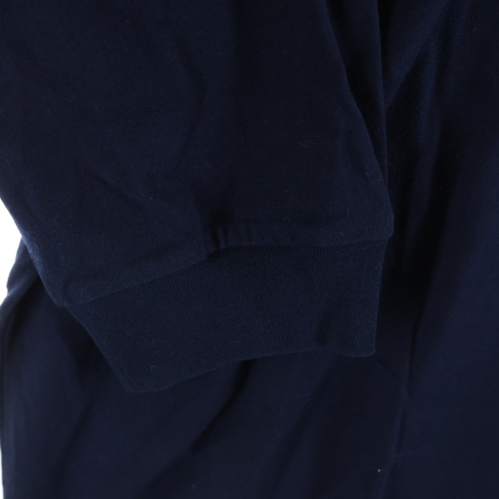 COMME des GARCONS HOMME(コムデギャルソンオム) AD2025 コットン天竺をボディ ロングスリーブカットソー 1ポケット 長袖Tシャツ ネイビー HQ-T102