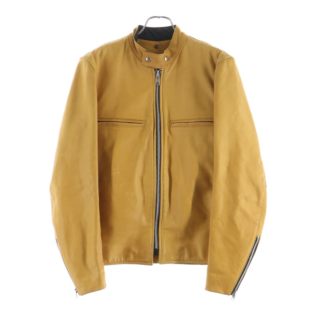 VANSON(バンソン) BACKDROP別注 9Bモデル ライナー付き レザー シングルライダースジャケット イエロー