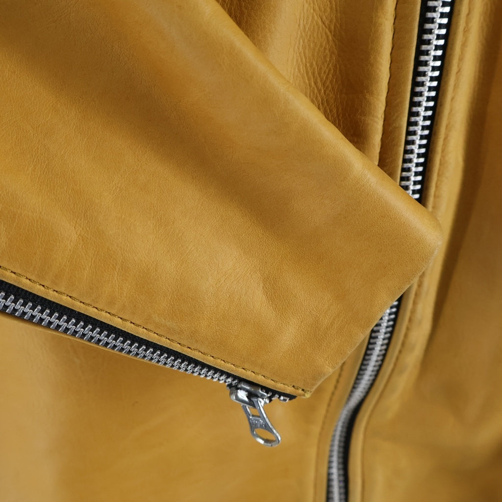 VANSON(バンソン) BACKDROP別注 9Bモデル ライナー付き レザー シングルライダースジャケット イエロー
