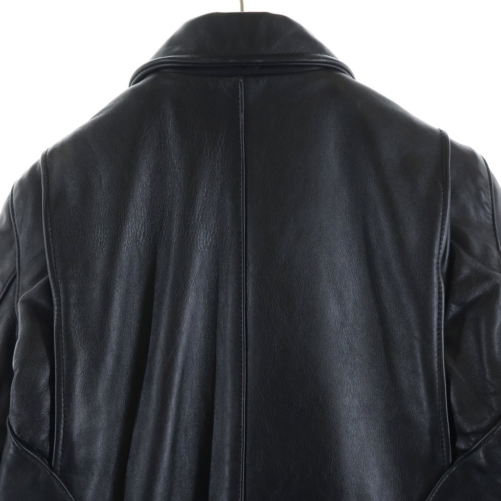 VANSON(バンソン) 9D 中綿キルティング スナップボタン レザー シングルライダースジャケット ブラック