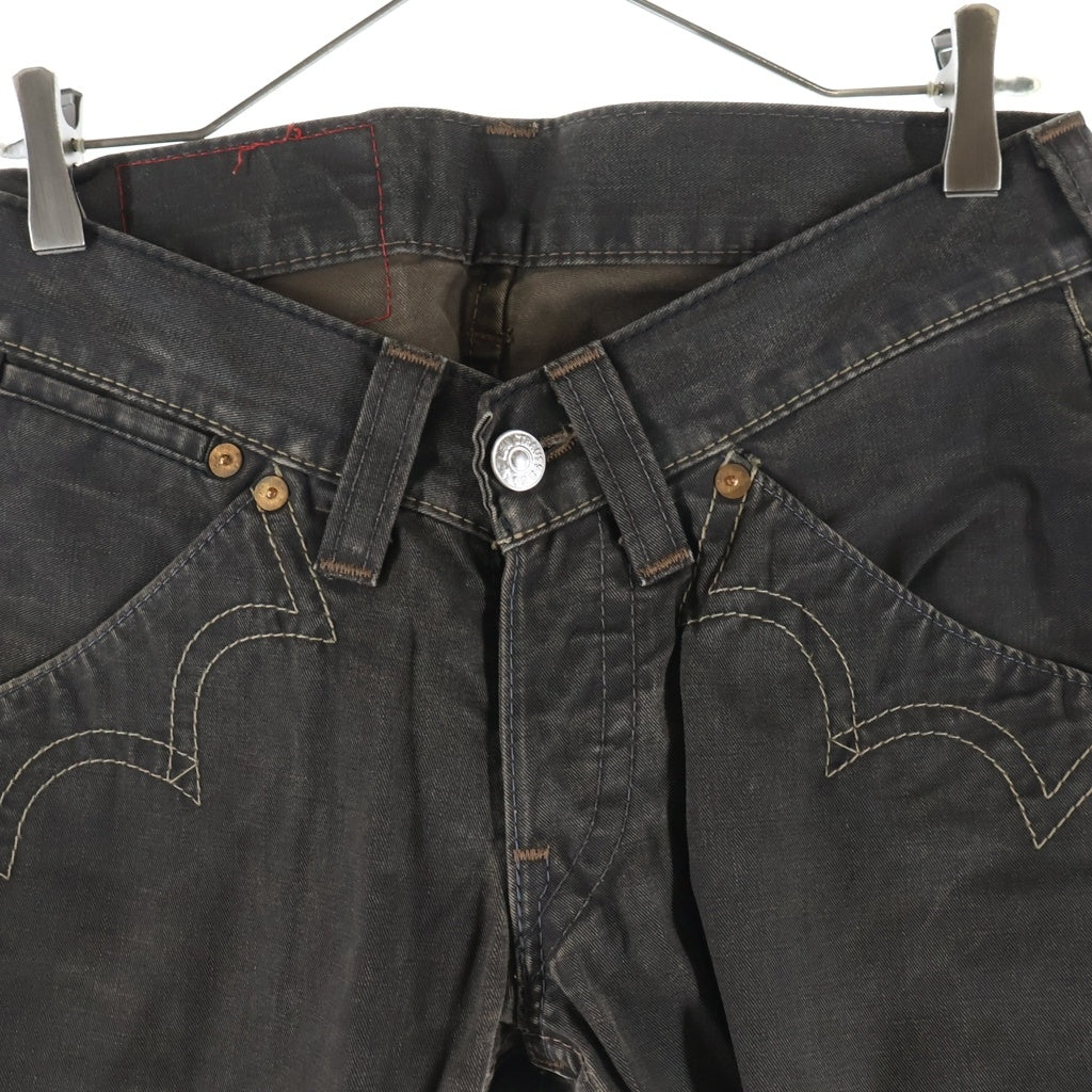 Levi's RED(リーバイス レッド) 00S VINTAGE ヴィンテージ ステッチデザイン ボタンフライ デニム メキシカンブーツカットパンツ ブラウン