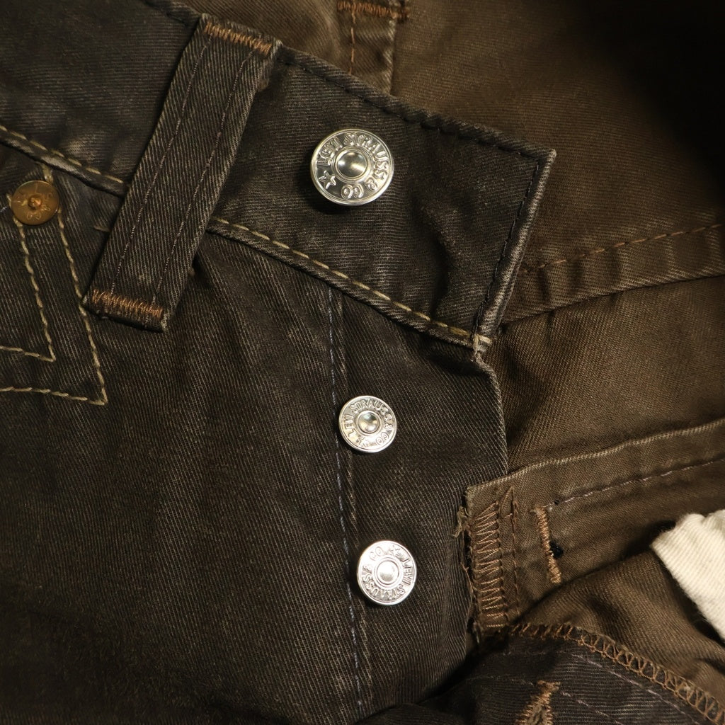 Levi's RED(リーバイス レッド) 00S VINTAGE ヴィンテージ ステッチデザイン ボタンフライ デニム メキシカンブーツカットパンツ ブラウン