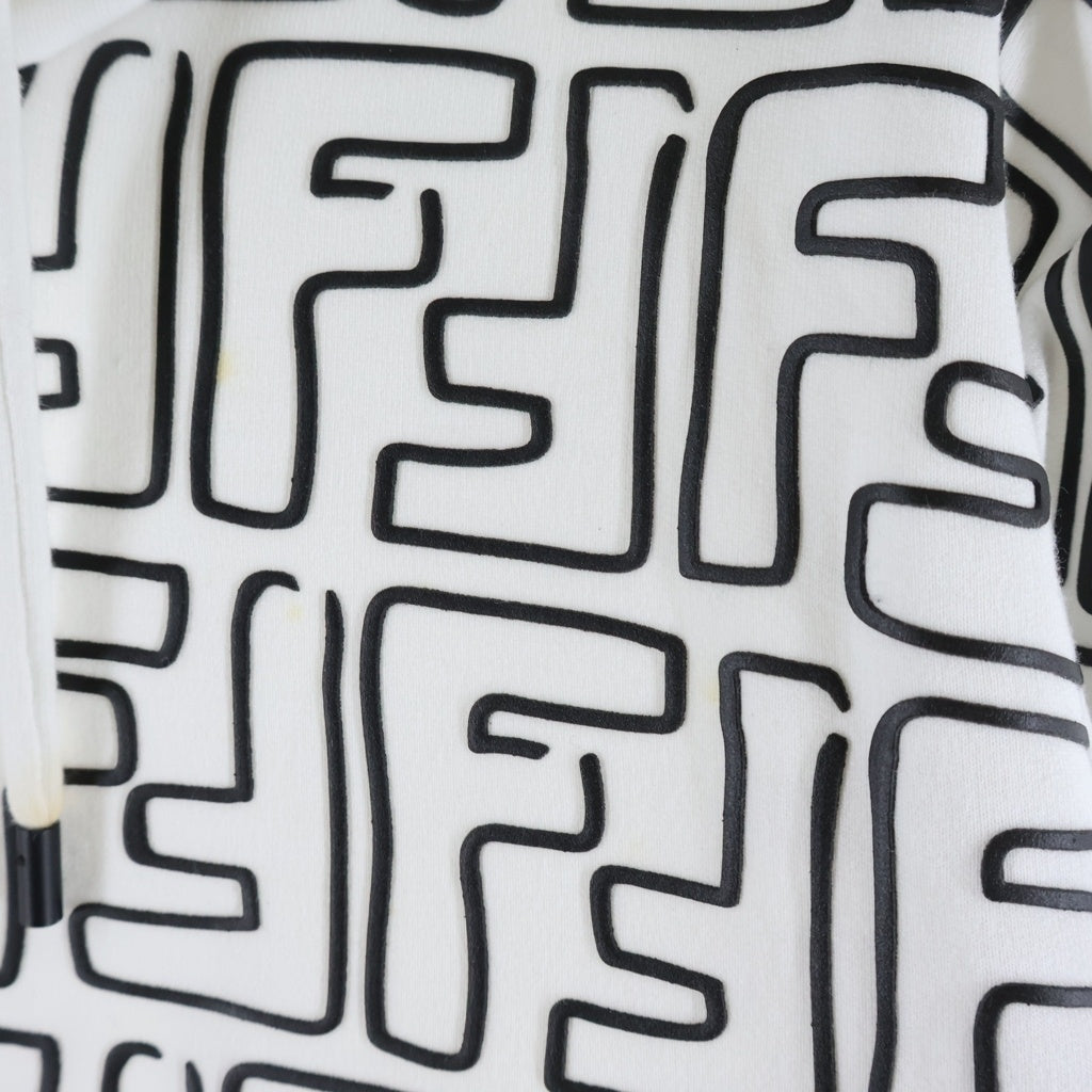 FENDI(フェンディ) ズッカ柄 コットン プルオーバースウェットパーカー フーディー ホワイト FY1043 ACNN