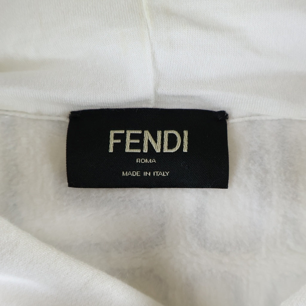 FENDI(フェンディ) ズッカ柄 コットン プルオーバースウェットパーカー フーディー ホワイト FY1043 ACNN