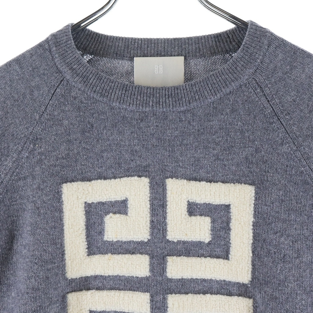 GIVENCHY(ジバンシィ) 4Gロゴ カシミヤ クルーネックニットセーター グレー BW908N4ZEQ