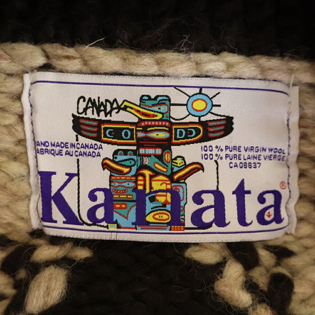 KANATA(カナタ) ウール ジップフライ カウチンニットジャケット セーター ベージュ