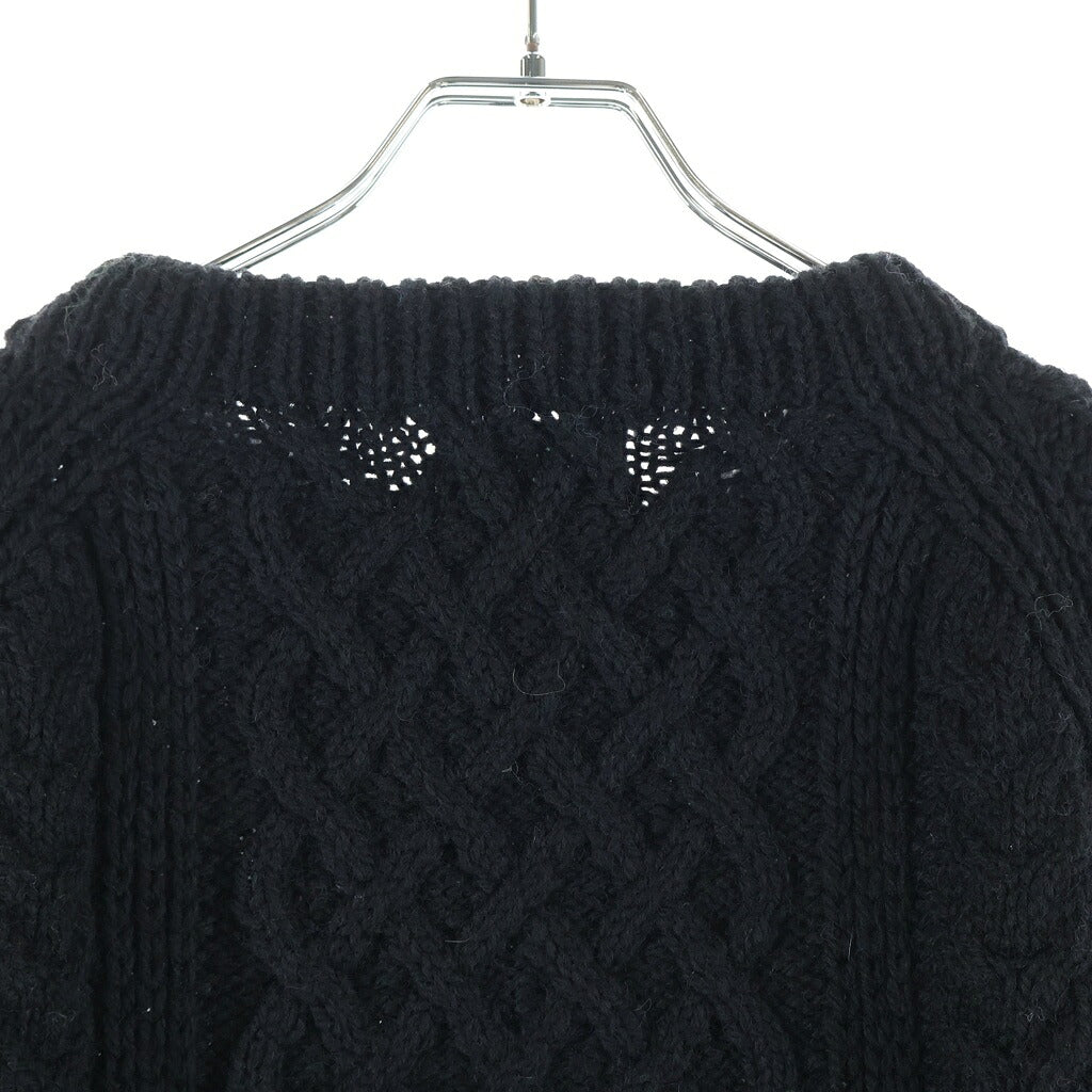 INVERALLAN(インバーアラン) Casual Aran 1A UK製 ケーブル編み ウール アランニット セーター ブラック