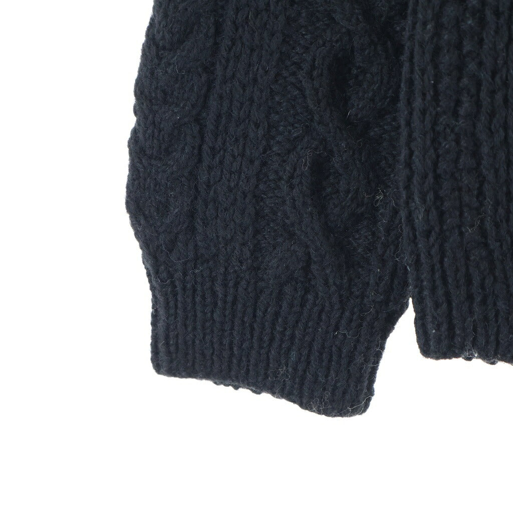 INVERALLAN(インバーアラン) Casual Aran 1A UK製 ケーブル編み ウール アランニット セーター ブラック