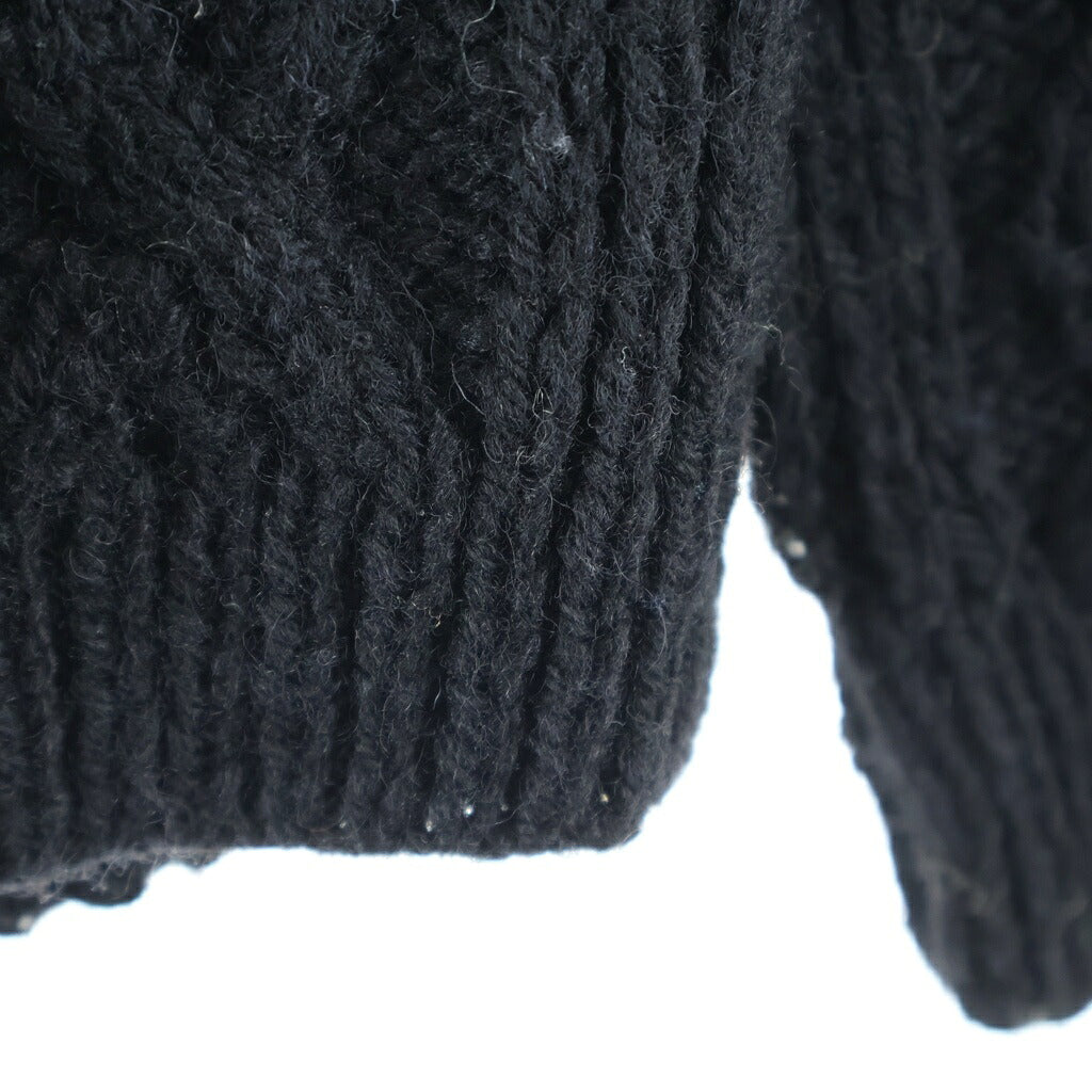 INVERALLAN(インバーアラン) Casual Aran 1A UK製 ケーブル編み ウール アランニット セーター ブラック
