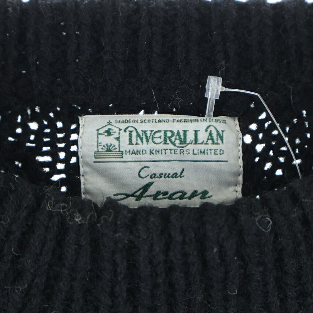 INVERALLAN(インバーアラン) Casual Aran 1A UK製 ケーブル編み ウール アランニット セーター ブラック