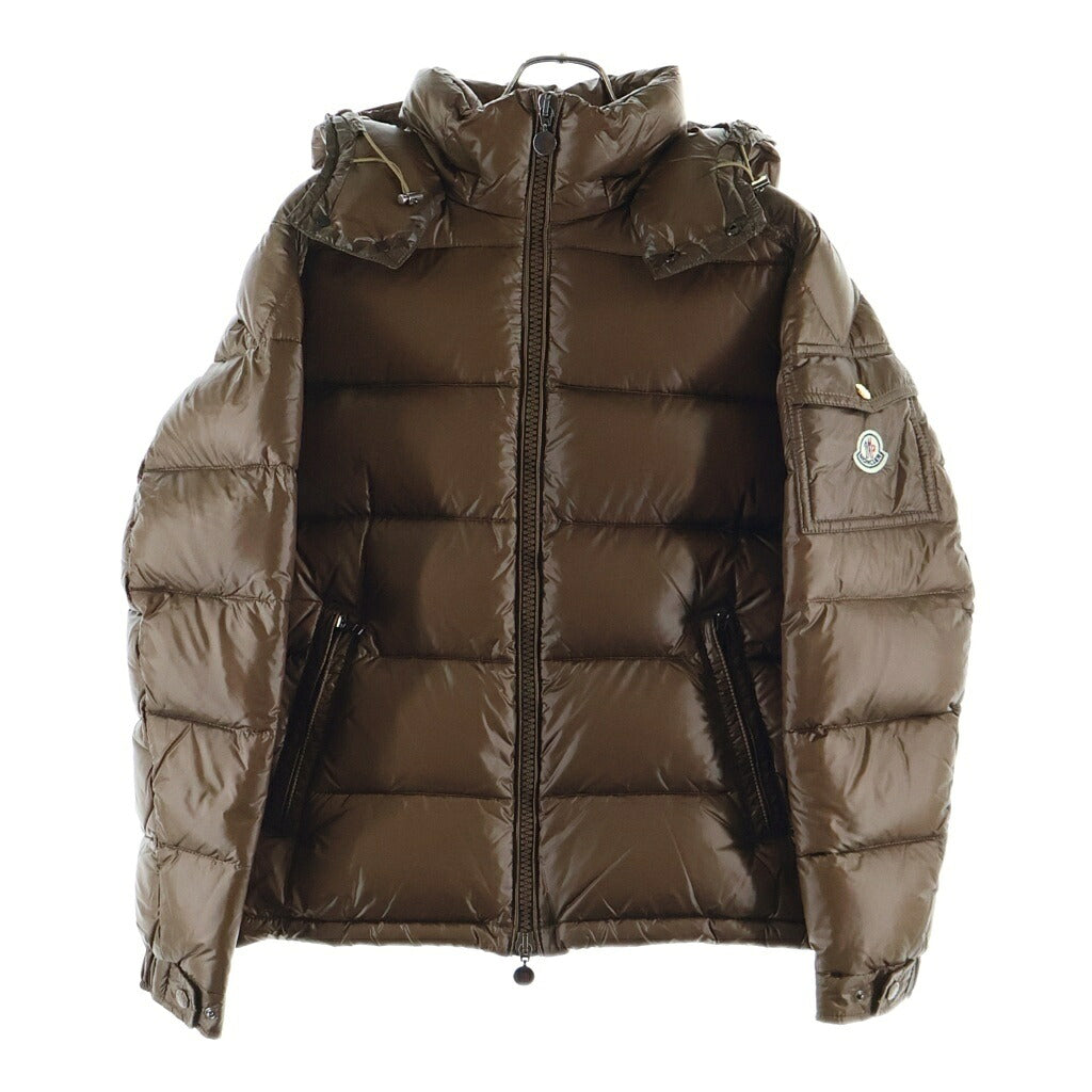 MONCLER(モンクレール) BEAMS35周年 MAYA マヤ ワッペンロゴ フーデッド ジップアップ ダウンジャケット ブラウン 120914036605 53029