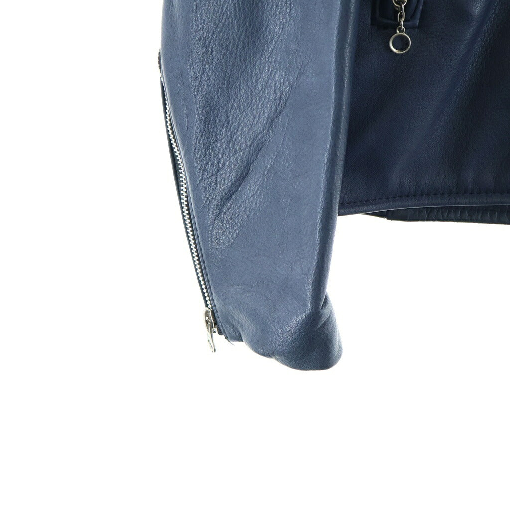 VANSON(バンソン) EDIFICE別注 カウレザー C2 ダブルライダースジャケット ネイビー