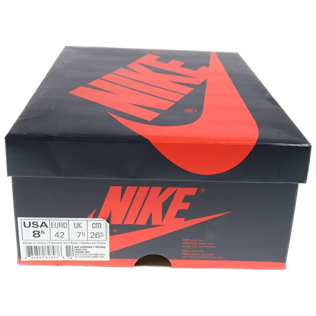NIKE(ナイキ) AIR JORDAN 1 RETRO HIGH OG GAME ROYAL エアジョーダン レトロ ゲームロイヤル ハイカットスニーカー ブルー/ホワイト US8.5/26.5cm 555088-403