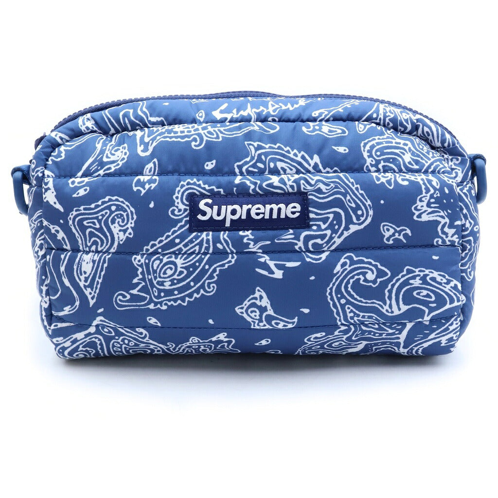 SUPREME(シュプリーム) 22AW Puffer Side Bag パファー ペイズリー柄 サイド ショルダーバッグ ブルー