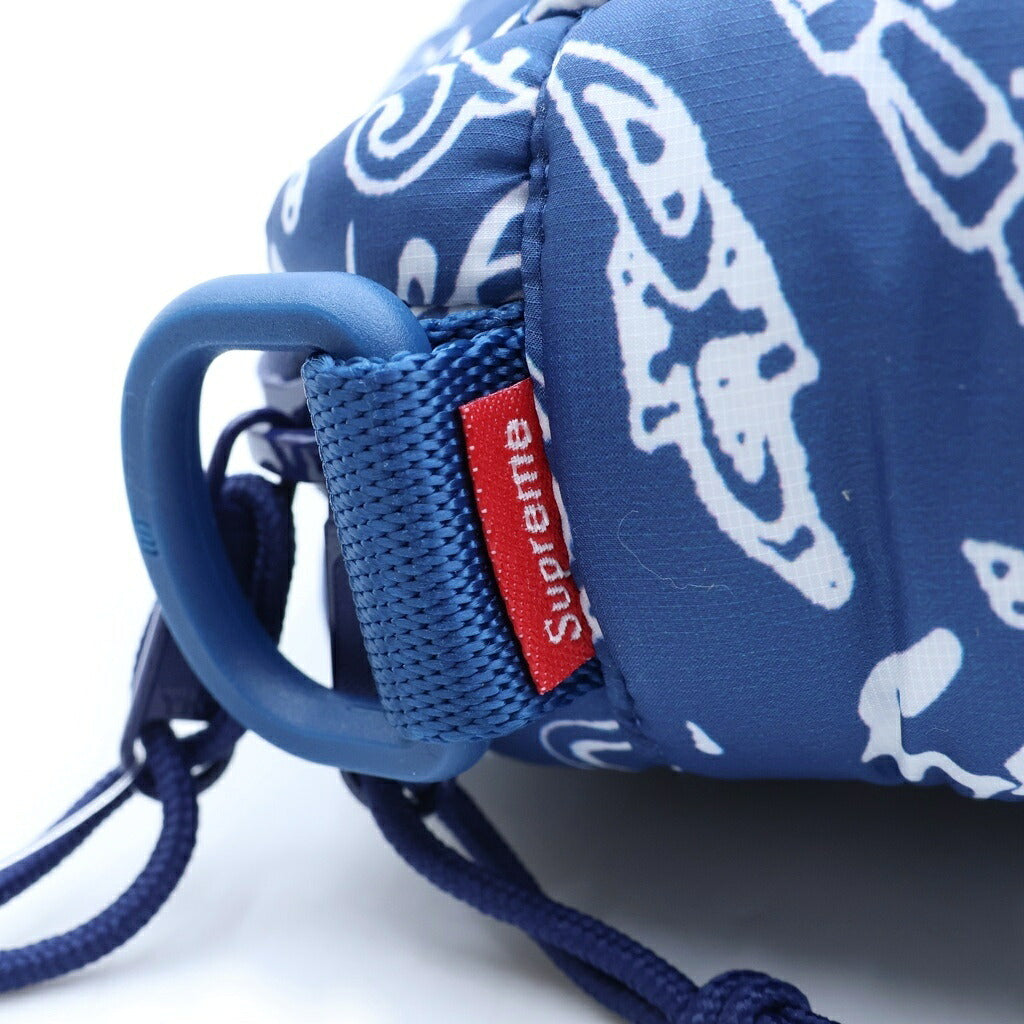 SUPREME(シュプリーム) 22AW Puffer Side Bag パファー ペイズリー柄 サイド ショルダーバッグ ブルー
