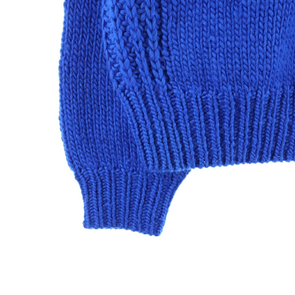 RICE NINE TEN(ライスナインテン) HAND KNITTING SWAETSHIRT カレッジ ウールニット セーター ブルー