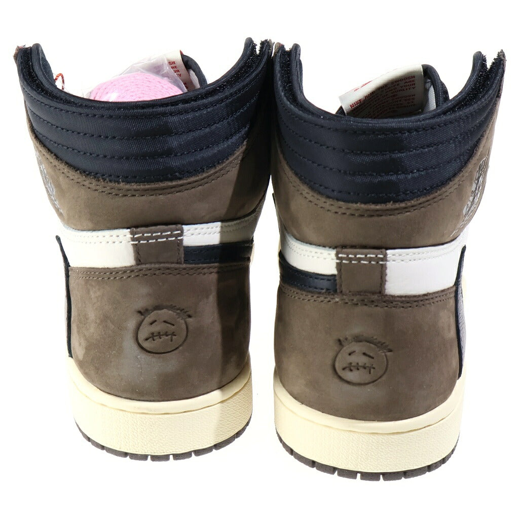 NIKE(ナイキ) ×TRAVIS SCOTT AIR JORDAN 1 HIGH OG TS SP トラヴィススコット エアジョーダン1 ハイカットスニーカー ブラウン/ホワイト US9/27cm CD4487-100
