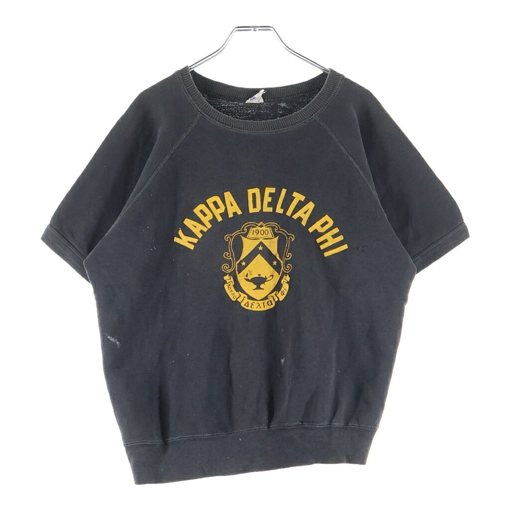 CHAMPION(チャンピオン) 60S VINTAGE S/S SWEATSHIRT ヴィンテージ 大文字ランタグ USA製 2段プリント ラグランスリーブ 半袖スウェットトレーナー ブラック