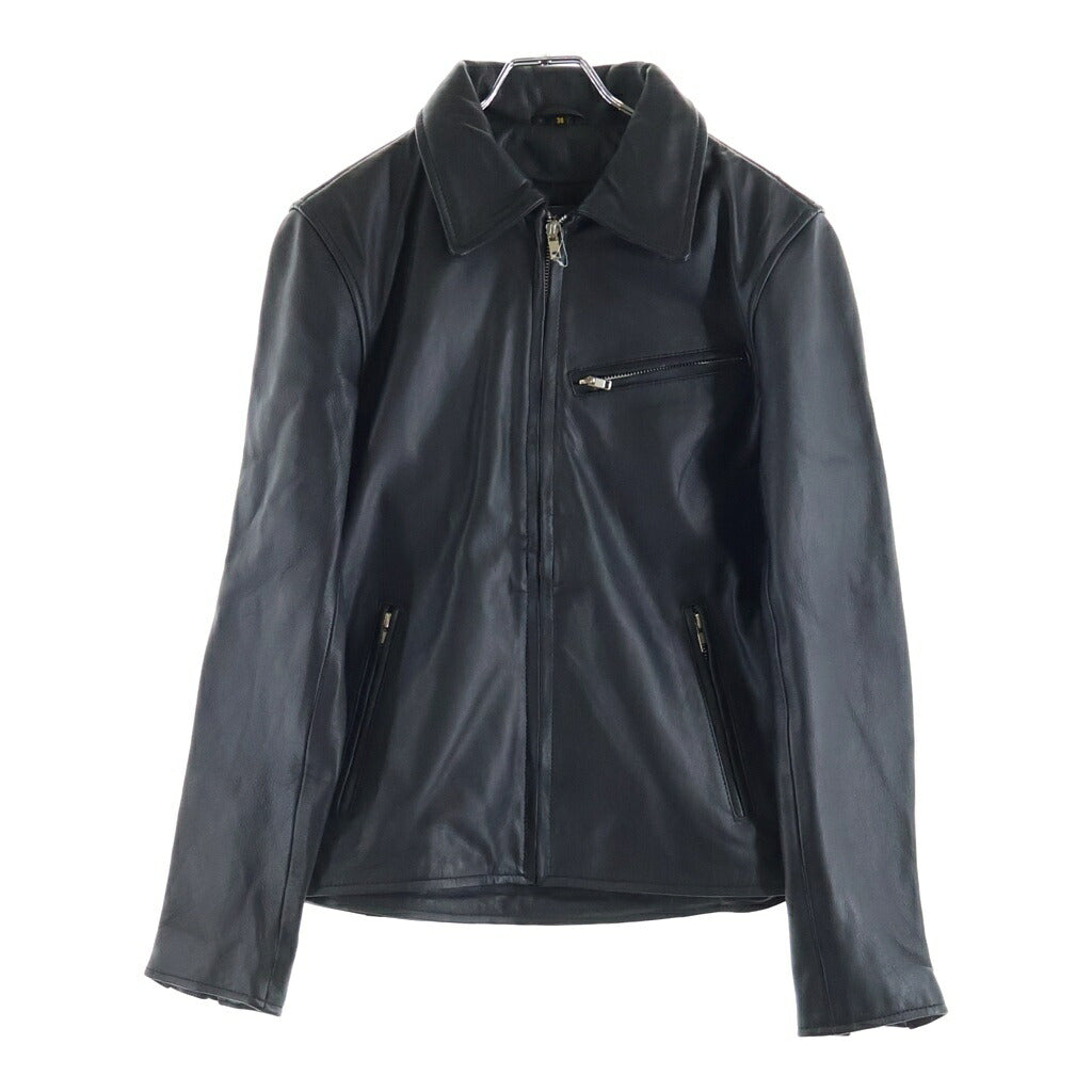 NO BRAND(ノーブランド) RHENIUM レニウム レザー ジップアップ シングルジャケット ブラック