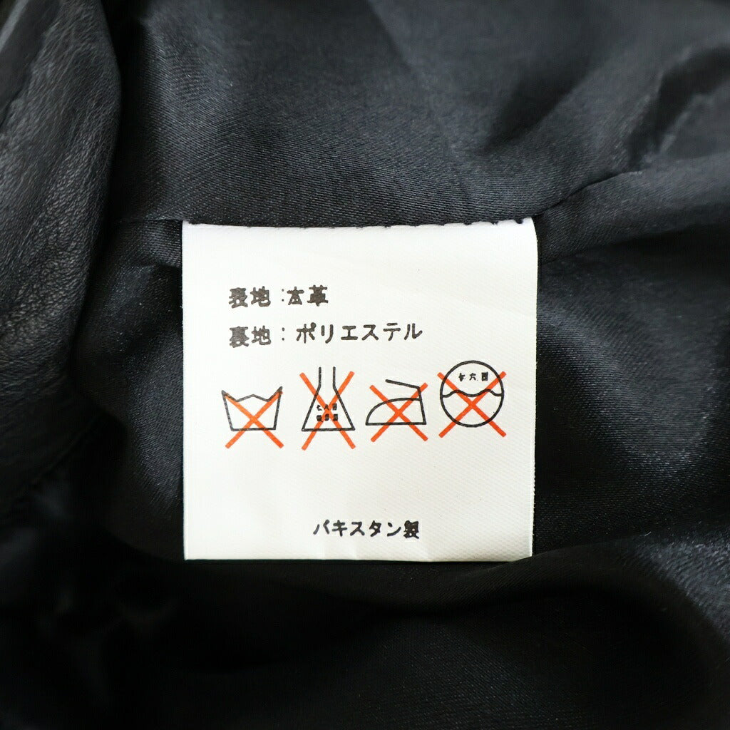 NO BRAND(ノーブランド) RHENIUM レニウム レザー ジップアップ シングルジャケット ブラック