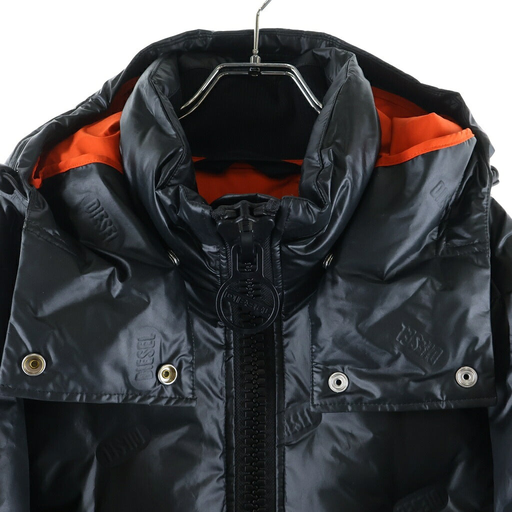 DIESEL(ディーゼル) W-ANAIS-EMB オーバーサイズ キルティング フーデッドダウンジャケット ブラック A04847