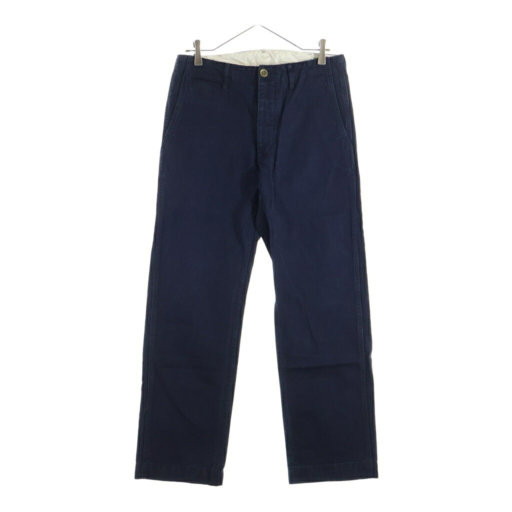 VISVIM(ヴィスヴィム) 15AW CHINO DMGD SLUB PANTS ヴィンテージ加工 シンチバック付き チノパンツ ネイビー 0115405008001