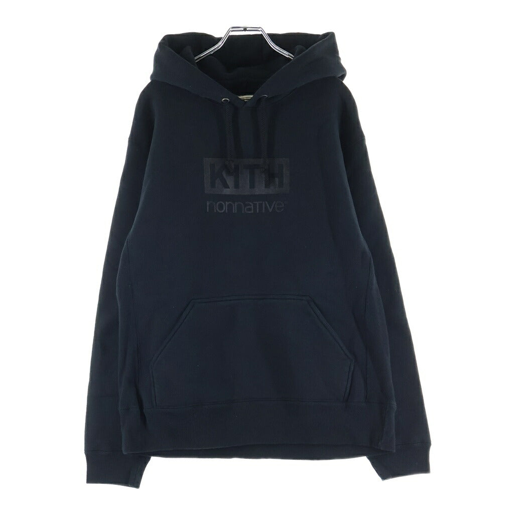 nonnative(ノンネイティブ) 17AW ×KITH キス ロゴプリント フーディ プルオーバースウェットパーカー ブラック NN-KITH-C001
