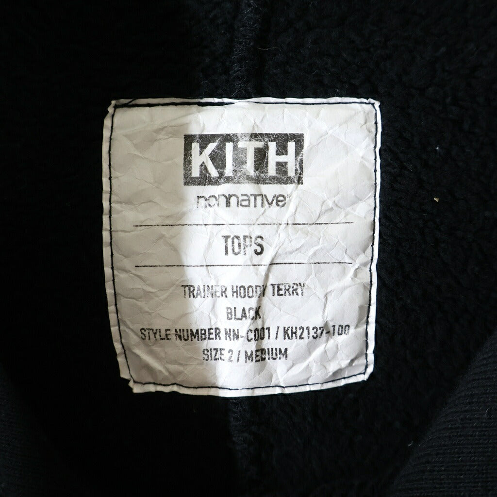 nonnative(ノンネイティブ) 17AW ×KITH キス ロゴプリント フーディ プルオーバースウェットパーカー ブラック NN-KITH-C001